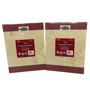 2 Set Holly Berry Christmas Holiday Specialty Printing Paper 25 Pack 8.5x11 NEW